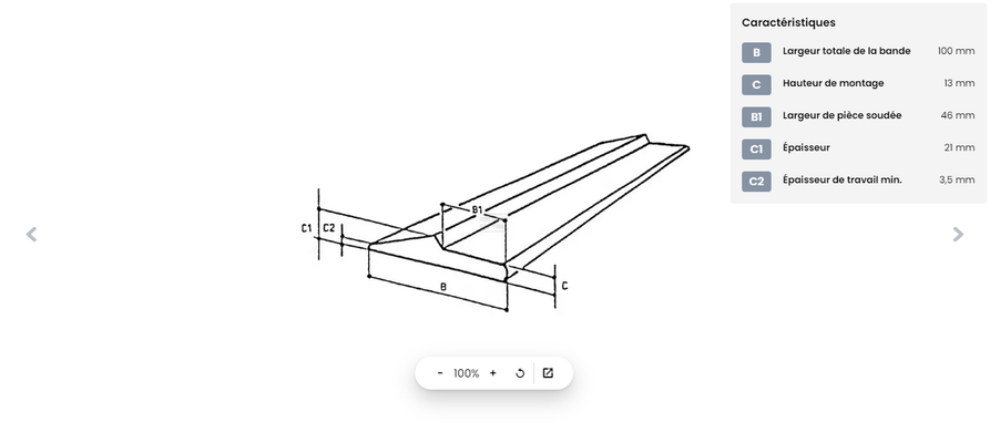 KRAMP - KRAMP - Lame d'usure profilée 100 x 13 mm